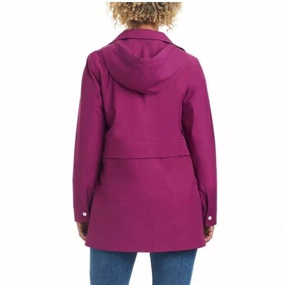 NWT Vince Camuto Womens Chic Hooded Rain Jacket Water Wind Resistant Pink, M - Picture 5 of 7